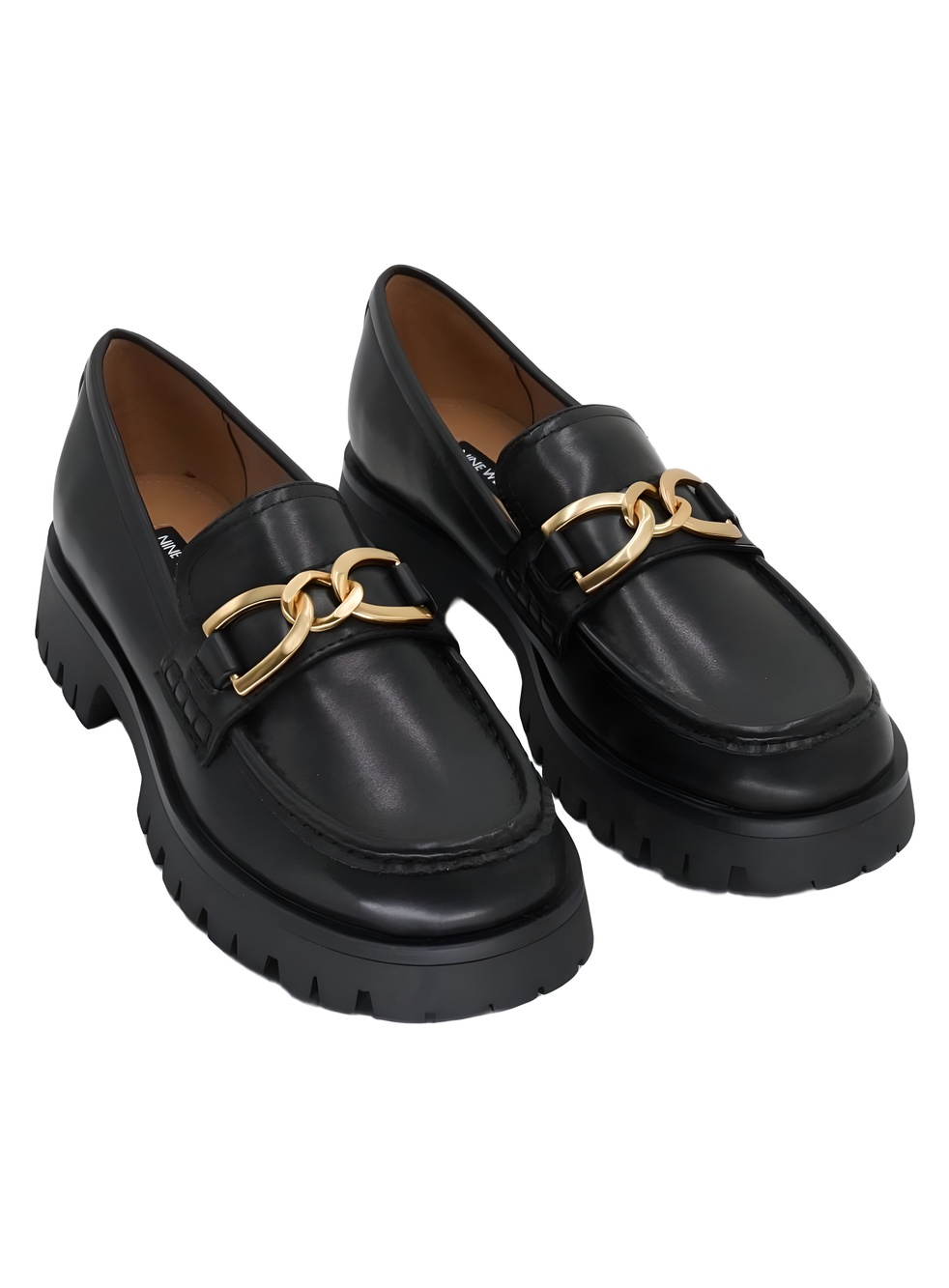 Nine West Gables3 Black Chain Link Loafers Size 9